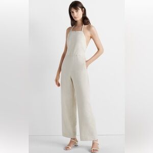 Club Monaco oatmeal linen Jumpsuit